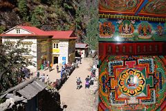 Lukla To Namche Bazaar 19 Monjo Entrance To Sagarmatha National Park, Kani Paintings Of Vajrapani, Avalokiteshvara, Manjushri, And Avalokiteshvara Mandala
